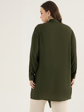 Olive Cascade Detail Tunic