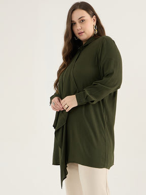 Olive Cascade Detail Tunic