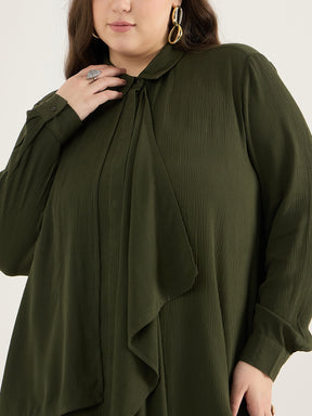 Olive Cascade Detail Tunic