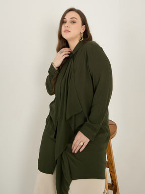 Olive Cascade Detail Tunic