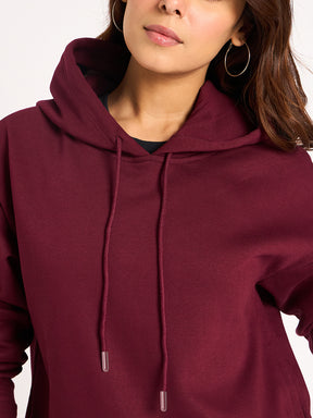 Wine Side Zip Fleece Hoodie