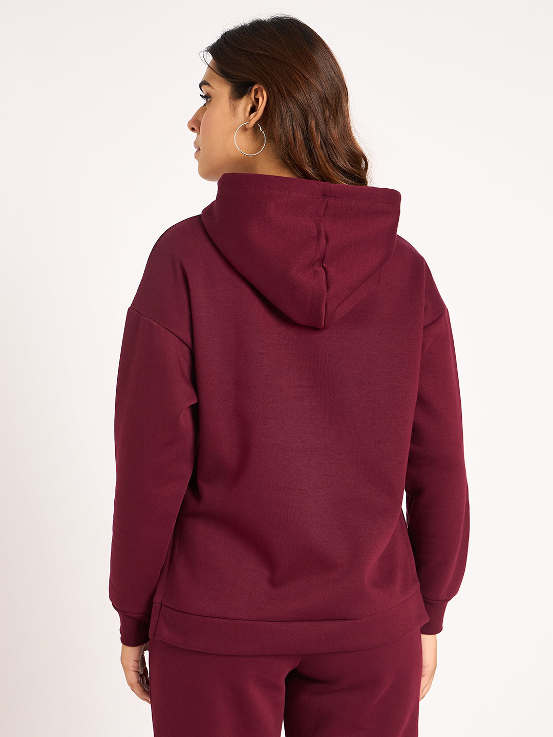 Wine Side Zip Fleece Hoodie