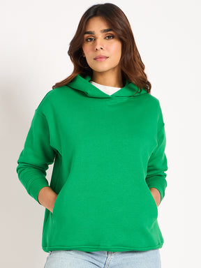 Green Oversize Fleece Hoodie