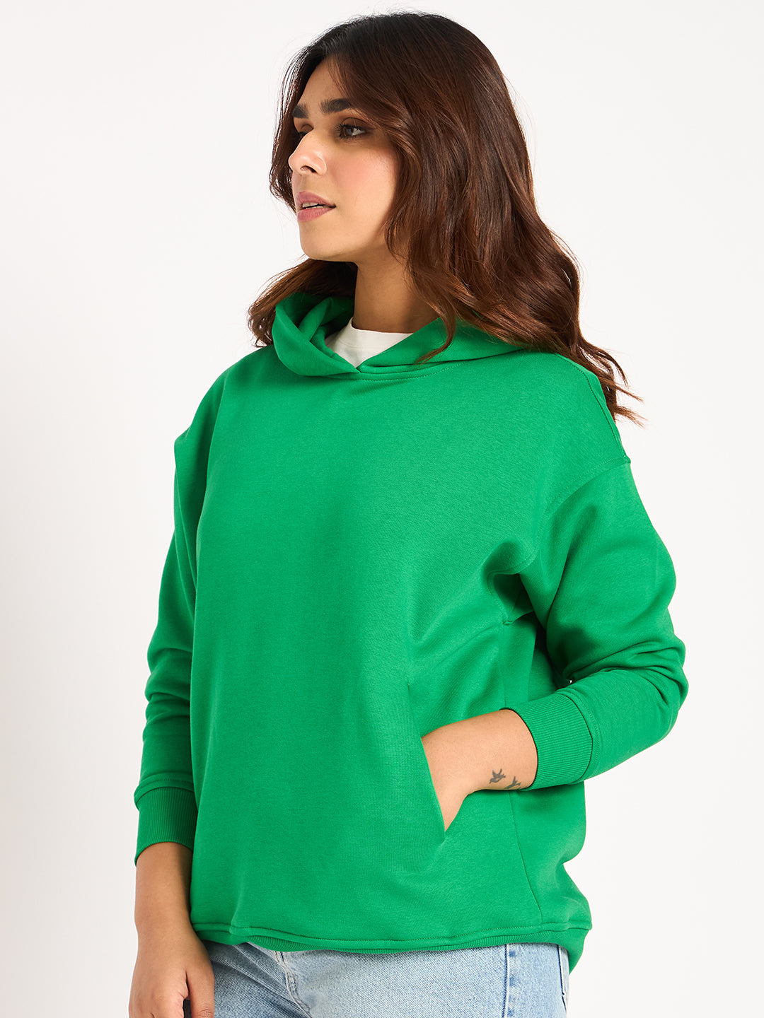 Green Oversize Fleece Hoodie