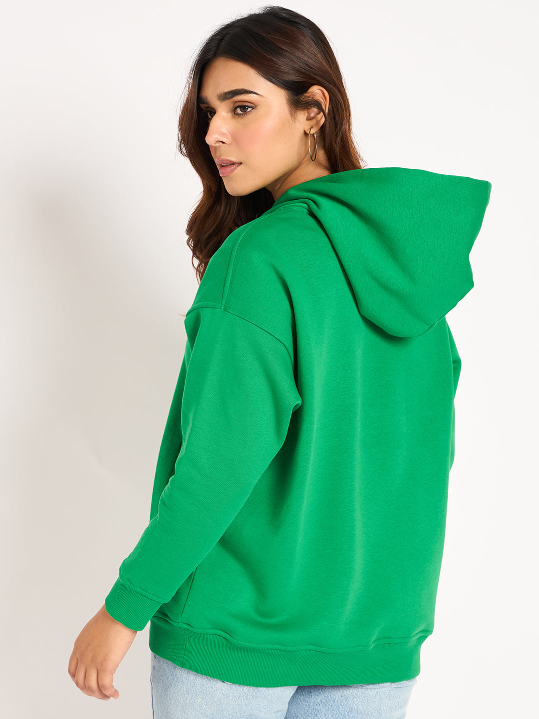 Green Oversize Fleece Hoodie