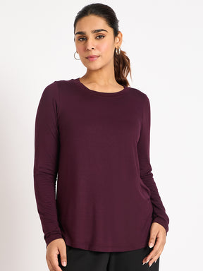 Wine Knit T-Shirt