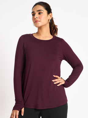 Wine Knit T-Shirt