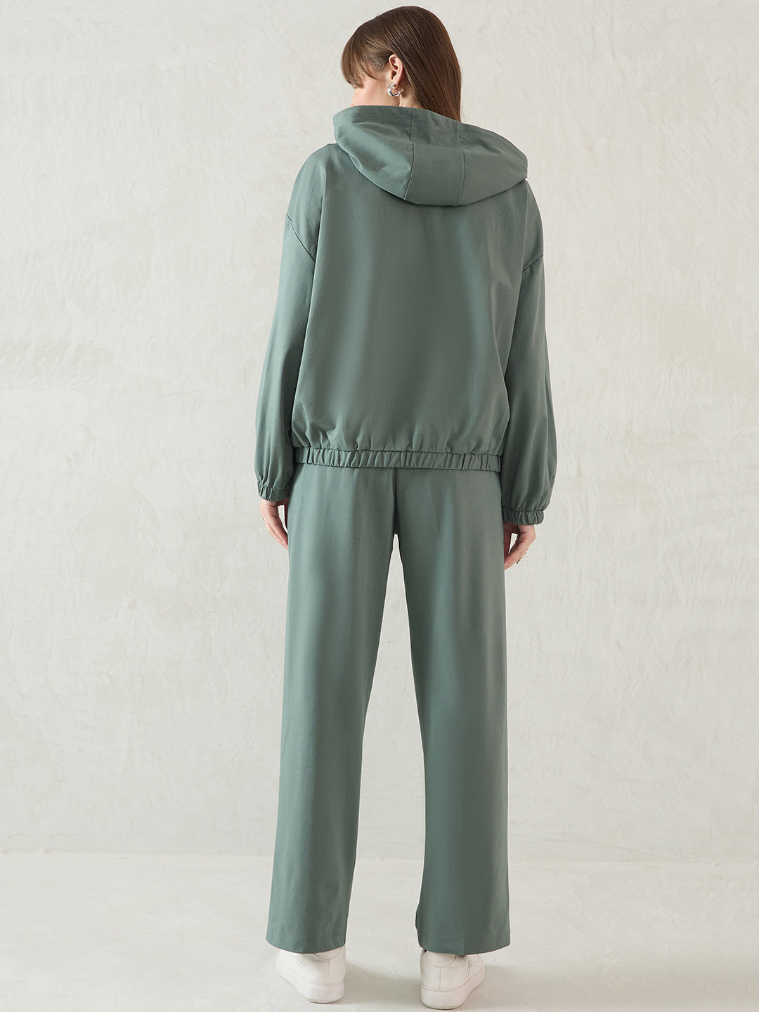 English Green Half Zip Up Hooded Travel Set