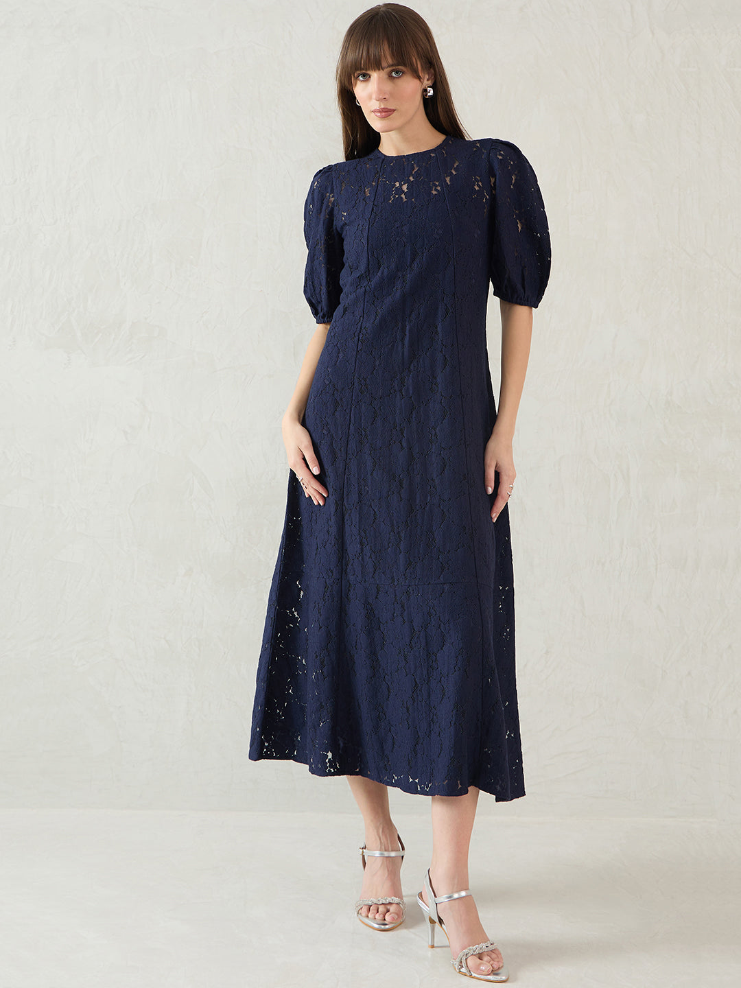 Navy Lace Maxi Dress