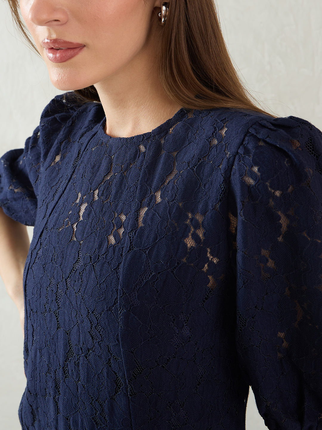 Navy Lace Maxi Dress