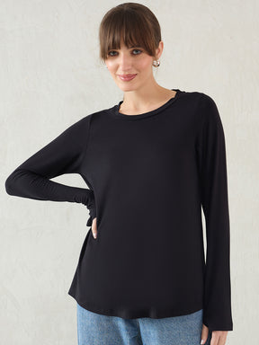 Black Knit T-Shirt