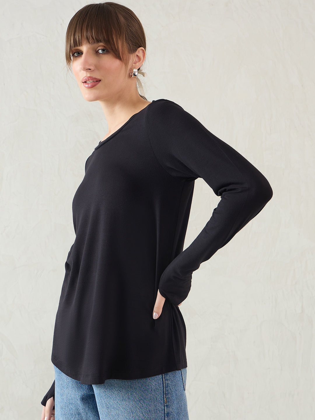 Black Knit T-Shirt