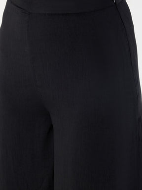 Black Wide Leg Satin Pant