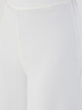 White Wide Leg Satin Pant