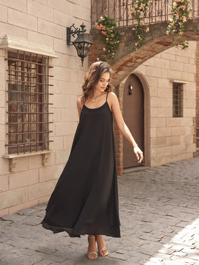 Black Biarritz Slip Dress