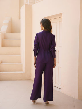 Deep Purple Cannes Set - Tie Top And Pant